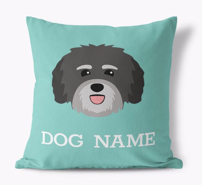 {dogsName}'s Icon: Personalized {breedFullName} Canvas Pillow